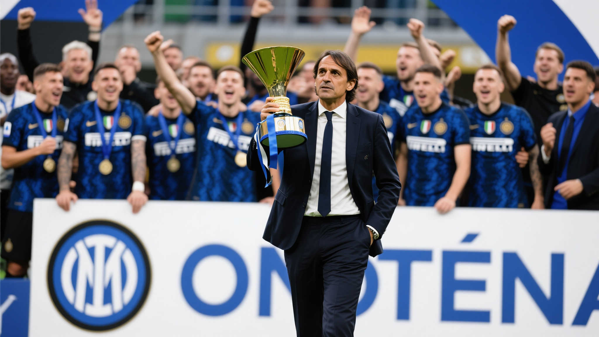 根据过往案例，例如他带领国际米兰获得久违联赛冠军，